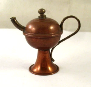 TETERA DE ACENTO DE COBRE Y LATÓN PEDESTAL MINIATURA DE COLECCIÓN 1-5/8" HECHA EN ITALIA - Imagen 1 de 12