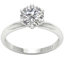 14k White Gold .53ct Round Diamond Engagement Halo Ring Size 7 Twist