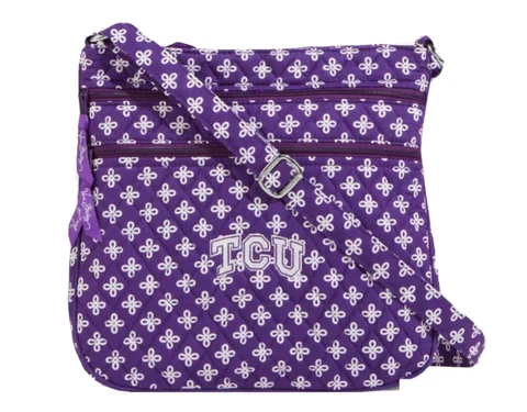Texas Christian University TCU Triple Zip Hipster Crossbody Bag Vera Bradley NEW Cover