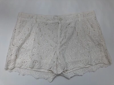 Pantalones Cortos Blancos Forrados de Algodón con Dobladillo Festoneado Floral Lucky Brand - Talla 32 Foto 1 de 3
