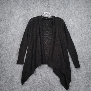 Copper Key Cardigan Womens L Large Black Sweater Open Front Drape Long Sleeve - Picture 1 of 12