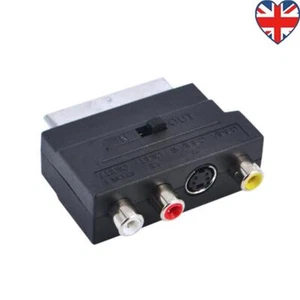 SCART Male to 3 RCA Female Adapter TV AV S-Video Input Output Switch Connector - Picture 1 of 10