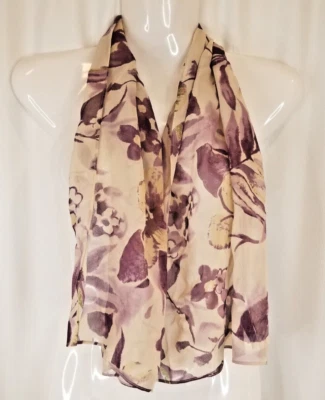 Jones New York Mujer Bufanda Diseño Floral 13" X 40" Morado Gran Traje Acento Foto 1 de 3