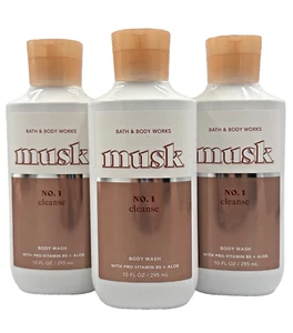 Bath & Body Works LOT 3 Musk No 1 Cleanse Body Wash Shower Gel 10 oz 3pk Aloe - Picture 1 of 2