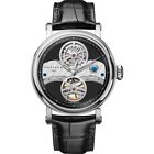 PONIGER Men Luxury Watch Automatic Mechanical Wristwatch Skeleton Sapphire 5Bar