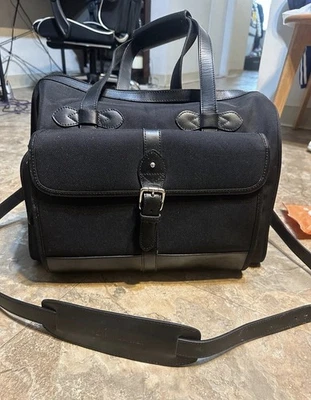 Bolso de Lona de Colección Polo Ralph Lauren Tela de Cuero Negro RL2000 NOS LOOK Foto 1 de 4