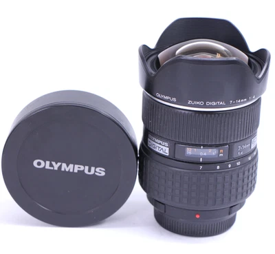 Olympus Zuiko Digital 7-14mm F4 ED Zoom Lens 4/3 Four Thirds AF Free US Shipping - Image 1 of 4