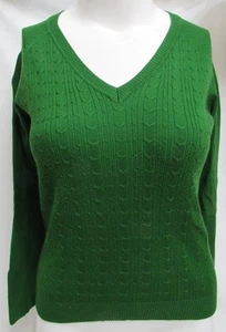 B Moss V-Neck Sweater Women's Size Large Green The Classics - Picture 1 of 6