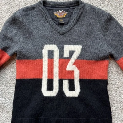 Suéter Harley Davidson Vintage 100 Aniversario, Para Mujer Grande, 100% Lana Foto 1 de 4