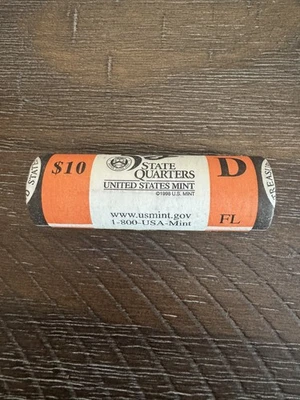 2004 D Florida State Quarter Roll Mint-Wrapped - Image 1 of 3