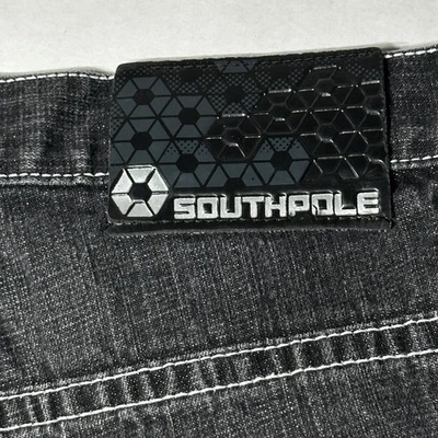 Southpole Jean Shorts 4180 Mens Black Wash Y2K Baggy Vintage Jorts Size 34 - Image 1 of 4