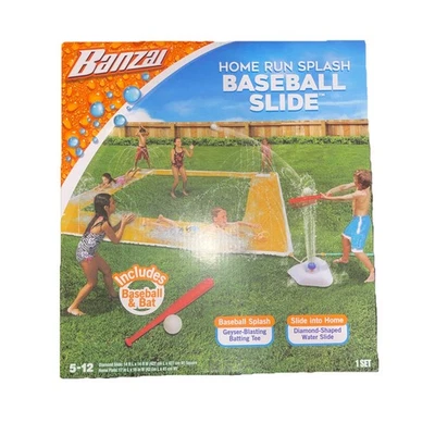 Banzai Home Run Splash Grand Slam Baseball Slide with Bat and Ball - SUMMER- FUN - Image 1 of 3