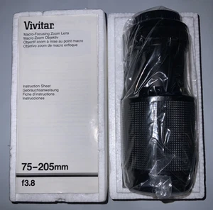 Vivitar Lens 75-205mm f3.8 Close Focus  for Konica Mount  New Old Inventory - Picture 1 of 3