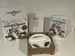 Mario Kart Wii & Nintendo Wii Steering Wheel Bundle - PAL CIB No Game - Picture 1 of 8