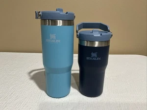 Lot Of 2 Stanley Tumblers 30oz/20oz  Stainless Steel Ice Flow Flip Straw EUC! - Picture 1 of 24