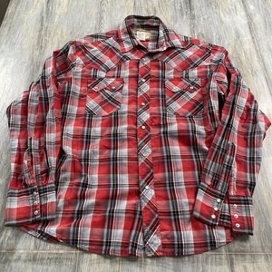 Wrangler Western Shirt Mens Large Striped Pearl Snap Cowboy Rodeo - Picture 1 of 3
