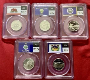 2005-S PCGS PR 69 DCAM State Quarter Set Flag Holder - Picture 1 of 3