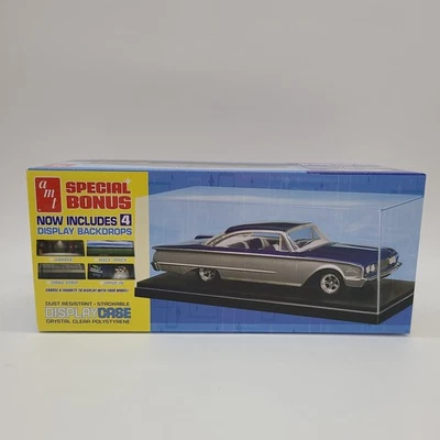 AMT Clear Polystyrene Display Case W/ 4 Backdrops  1/25 Scale For Model Cars NEW - Image 1 of 4