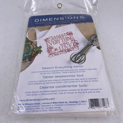 Dimensions Apron SEASON EVERYTHING WITH LOVE Stamped Cross Stitch Kit Sealed - Image 1 of 4