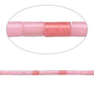 Cuentas, cuentas espaciadoras de tubo Heishi rosa imitación de carcasa de 2-3 mm con orificio de 0,7-0,8 mm * - Imagen 1 de 3