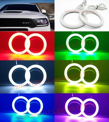 cotton RGB halo rings for Dodge Durango 2014-2019 headlight Flash angel eye DRL - Image 1 of 4