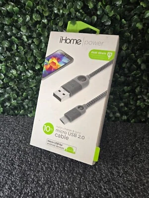 iHome 5 ft. Nylon Sync & Charge Micro USB 2.0 Cable for Android Devices - Black - Image 1 of 4
