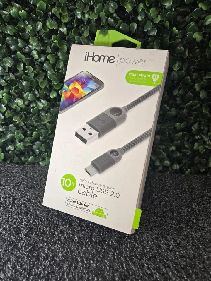 iHome 5 ft. Nylon Sync & Charge Micro USB 2.0 Cable for Android Devices - Black - Image 1 of 4