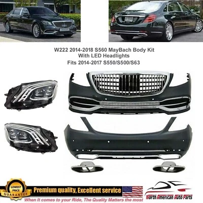 2018+ Maybach S560 body kit bumpers + Headlights S550 2014-2017 Grille S63 Foto 1 de 4