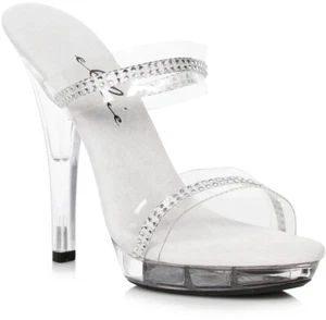 Ellie 5" Heel Rhinestone SandalsWith Strap Adult Women Shoes Size 8 - Picture 1 of 8