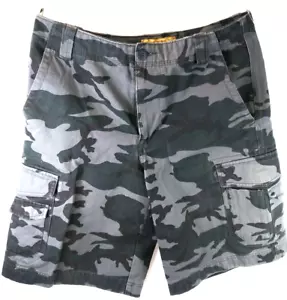 Canyon River Blues Mens Sz 30 Shorts Cotton Denim Gray Black Camo - Picture 1 of 4