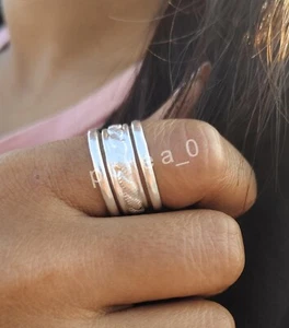 Juego de 3 anillos apilables de plata de ley, anillo de diseño único anillos minimalistas T4 - Imagen 1 de 7