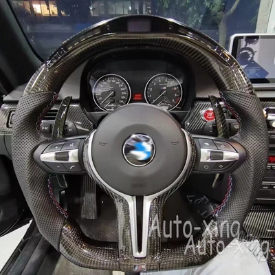 For BMW M3 M4 M5 M6 M7 X5 X6 F82 F10 Led Carbon Fiber Sport Steering Wheel 2015+ Foto 1 de 4