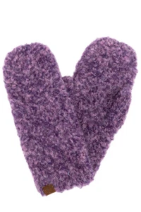 C.C Exclusive Women's Winter Warm Mixed Color Boucle Knit Mitten Gloves - Picture 1 of 15