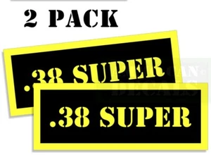 38 SUPER Ammo Can Decals Labels for your Ammunition Case 3" wide  2 pack YW - Picture 1 of 2