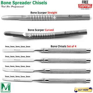 Surgery Implant Bone Spreader Chisels Implant Bone Scraper Straight With Curved - Picture 1 of 5