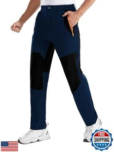 Work Pants Men, Cargo Hiking Pants Water Resistant Sweatpants Joggers Lightwe - Picture 1 of 5