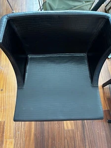 2 black kartell mademoiselle faux crocodile pattern polyurethane fabric chairs - Picture 1 of 5