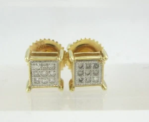 ORECCHINI UNISEX ORO BICOLORE 10K DIAMANTI .045TCW. 0,7 G - Foto 1 di 16