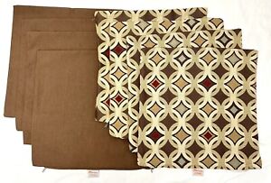 Sunbrella Outdoor Pillow Covers Set of 8 Tango Mink Geometric Jacquard 16X16