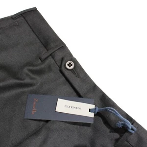 Zanella Platinum NWT Dress Pants Size 30 US Parker In Solid Gray 100% Wool - Picture 1 of 13