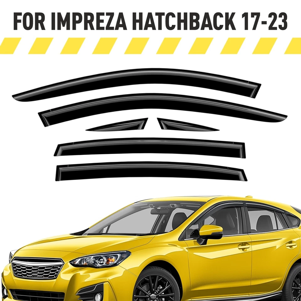 Protectores de lluvia viseras de ventilación para Subaru Impreza Hatchback 2017-2023 Foto 1 de 4