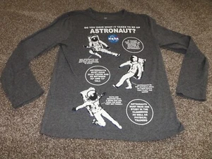 KIDS GAP GRAY ASTRONAUT LONG SLEEVE SHIRT SIZE LARGE - Picture 1 of 9