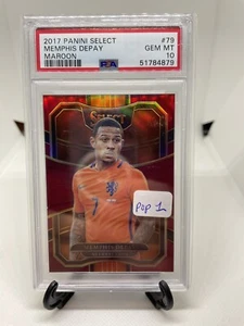 Memphis Depay Select 2017 Maroon / 199 PSA 10 Pop 1 Paesi Bassi - Foto 1 di 1