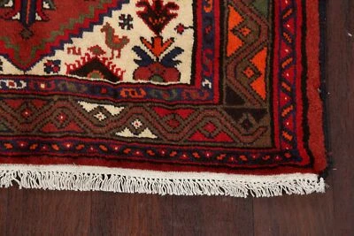 Tribal Geometric Hamedan Area Rug Wool Hand-knotted Oriental Foyer Carpet 3x5 ft - Image 1 of 4