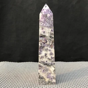 599G Natural Púrpura Fluorita Cristal Pilar Obelisco Punto Aura Terapia E380 - Imagen 1 de 13