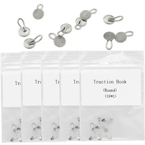 50 Pcs Dental Orthodontic Traction Hook Round Bonding Caplin Hooks Mesh Base - Picture 1 of 8