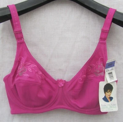 NWT Embroidery Side Boning DB6122B Bra Orchid Pink Free SHIP Delta Burke 36D NEW - Image 1 of 2