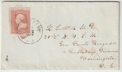 Civil War POUGHKEEPSIE NY 1862 to RH TUTHILL MD 20th NYS MILITIA GEN PAUL (i65) - Image 1 of 2