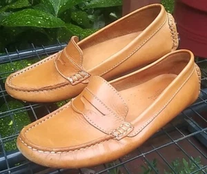 Mercanti Fiorentini Tan Leather Driving Loafers Shoes womens size 5.5 B - Picture 1 of 12