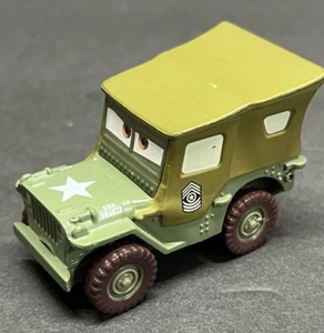 Disney Pixar - CARS Movie - Sarge - Green Toy Jeep / Car - Picture 1 of 5